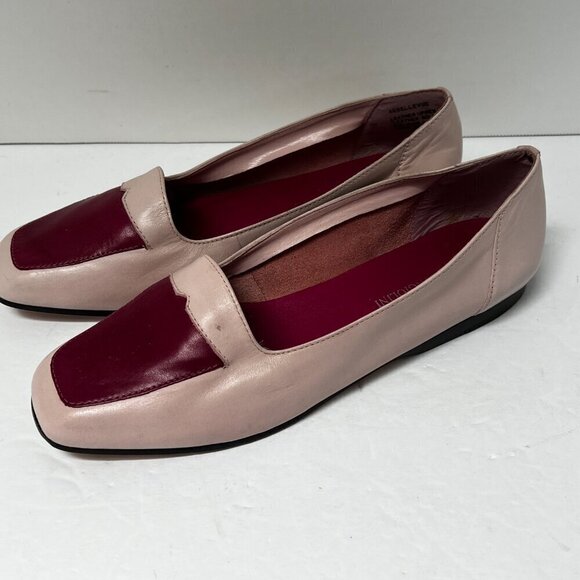 Enzo Angiolini Leather Flats Womens Liberty Pink Two Tone Aebellevue Size 6.5M - Picture 2 of 11